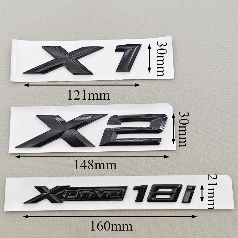 3D ABS Autoaufkleber Logo X1 X2 XDrive20d Heckklappen-Emblem Kotflügel Seiten-Emblem Für BMW Xdrive X1 X2 X3 320d 320i E84 F48 F39 U10 uq2