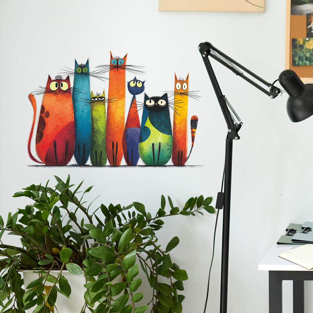 Cartoon Cat Family Home Decoration Wall Stickers