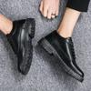Fashion Men's Leather Brogue Shoes Black Lace Up Comfortable Low Price Size 45 On Sale Male Casual Shoe Footwear Offer Luxury 2024 Trend