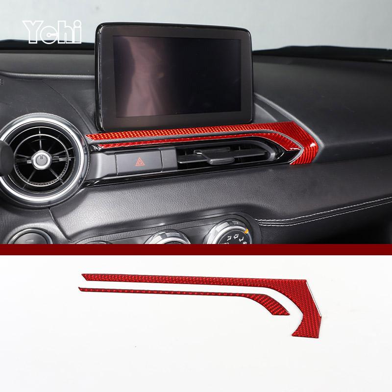 Red Soft Carbon Fiber For Mazda MX-5 NC 202016-2026 Car Center Control Interior Sticker Car Modification Accessories