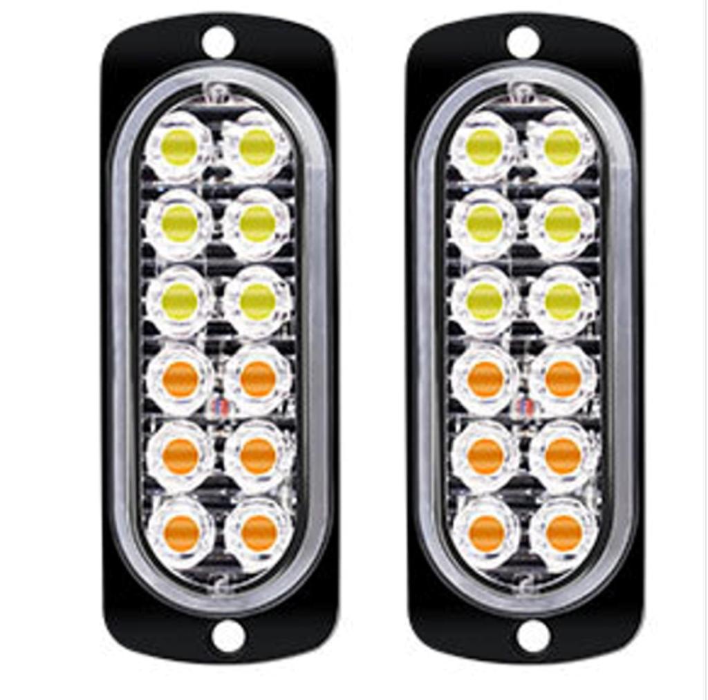 LED Strobe Light, Flash, Daylight, High Brightness, Motorcycle, Truck, , 24V, Waterproof (Yellow X White)