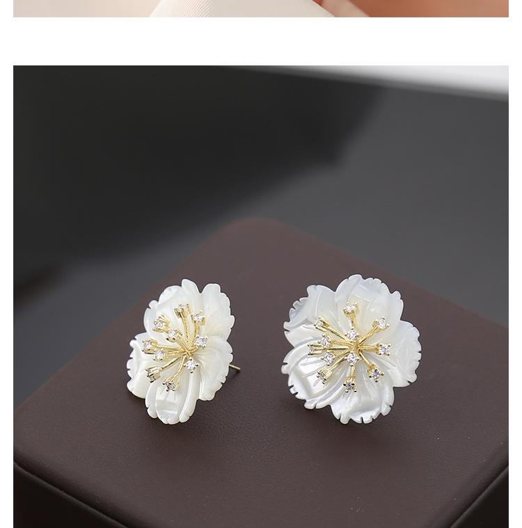 White Camellia Silver Needle Earrings - Elegant High-End Jewelry