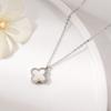 Non-Fading Lucky Titanium Steel Double-Sided Pendant Four-Leaf Clover Necklace Female Simple Premium Sense Niche Design Jewellery