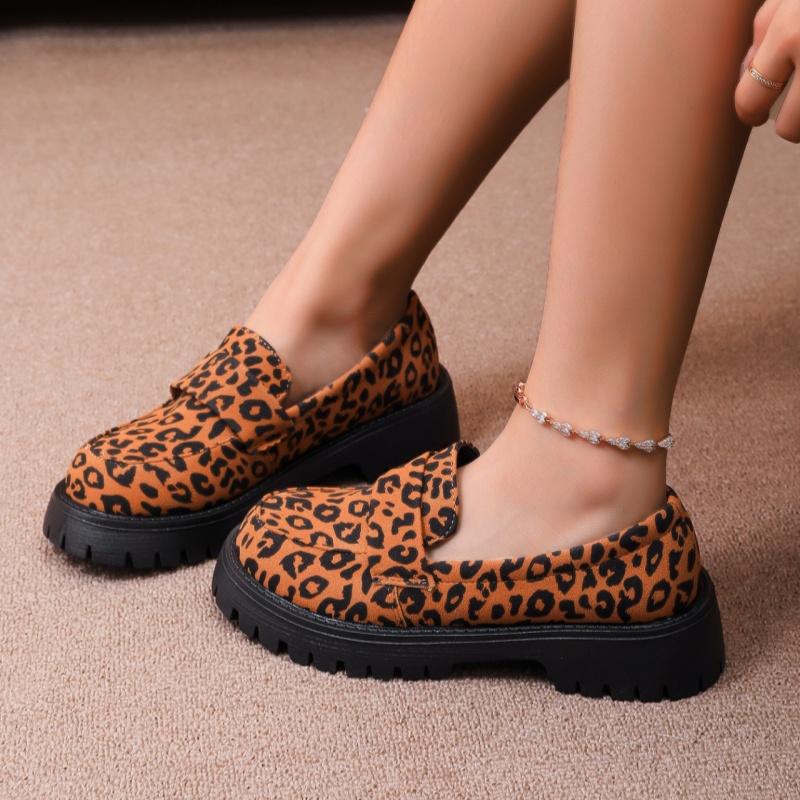 Spring/Autumn Leopard Print Comfort/Elegant Work Shoes Fashion New Round Toe Thick Sole Anti-Slip Casual Sneakers for Women
