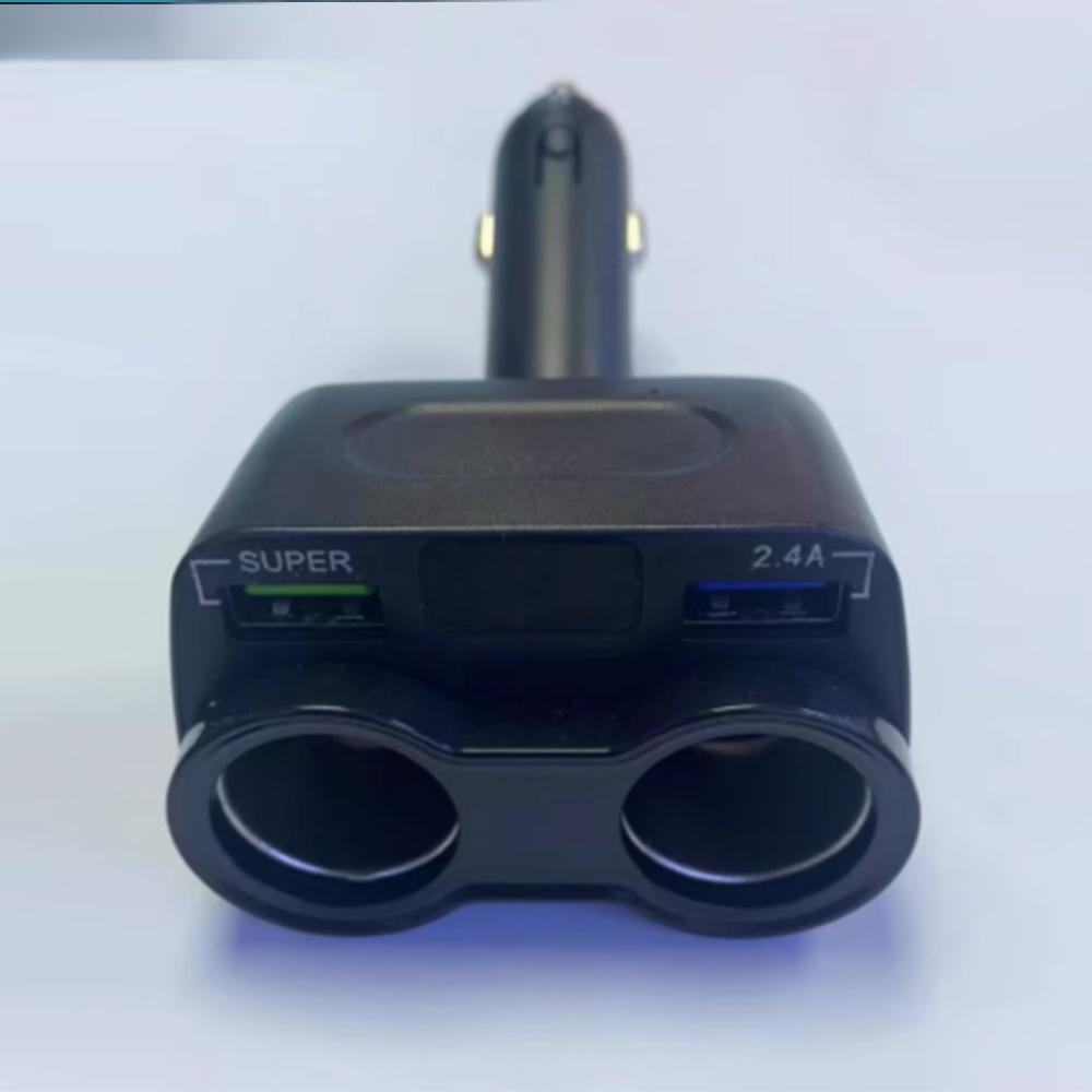 

Автомобильное зарядное устройство Разветвитель гнезда прикуривателя 2 USB Быстрая зарядка 12 В Автомобильный зарядный адаптер Вилка Автоаксессуары для iPhone Type C Super+2.4A