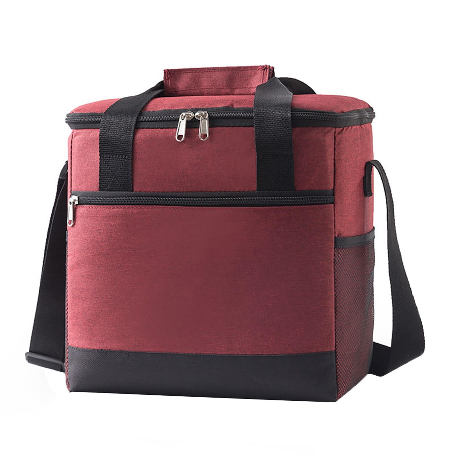 

Оксфордська тканина Ланч-бокс Ізоляційна сумка Сумка великої ємності Сумка для їжі Сумка для відпочинку на природі One Size винний