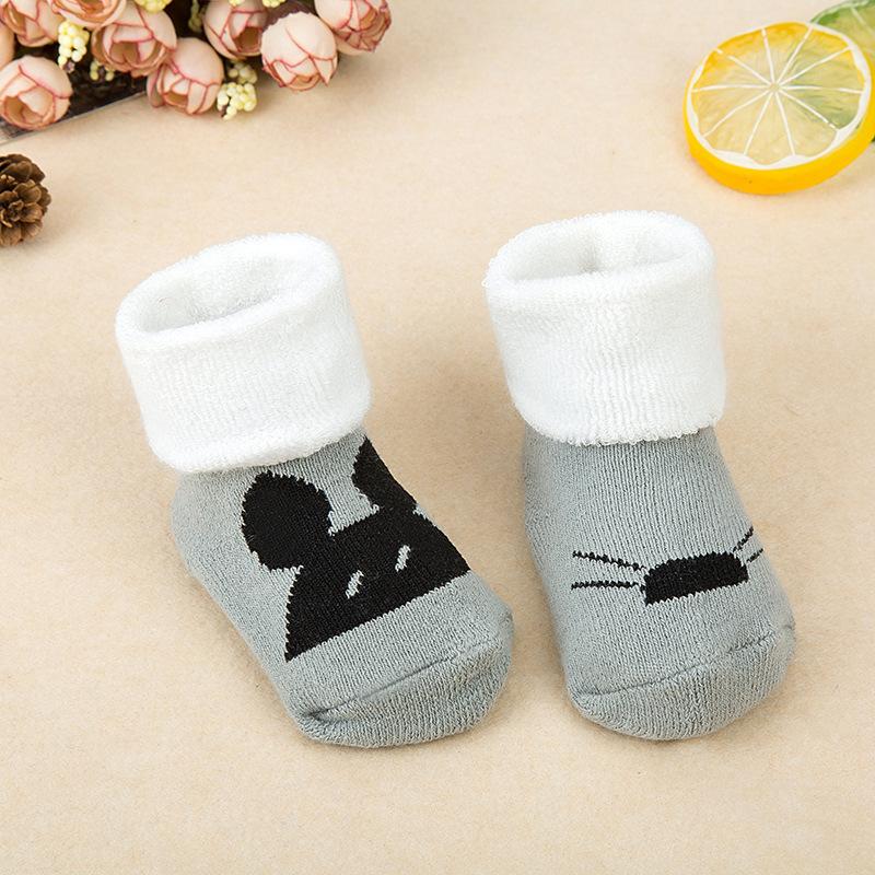 21 Color Baby Socks Boy Girl Winter Cute Bear Puppy Newborn Kids Children Infant Toddler Terry Warm Slipper Striped Star Dot
