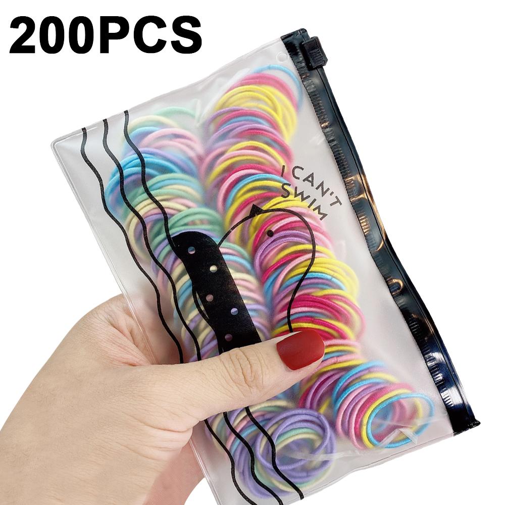 200/300/500 Pack High-quality Elastic Nylon Hair Bands For Girls Colorful Rubber Band Kids Hair Accessories Headdress