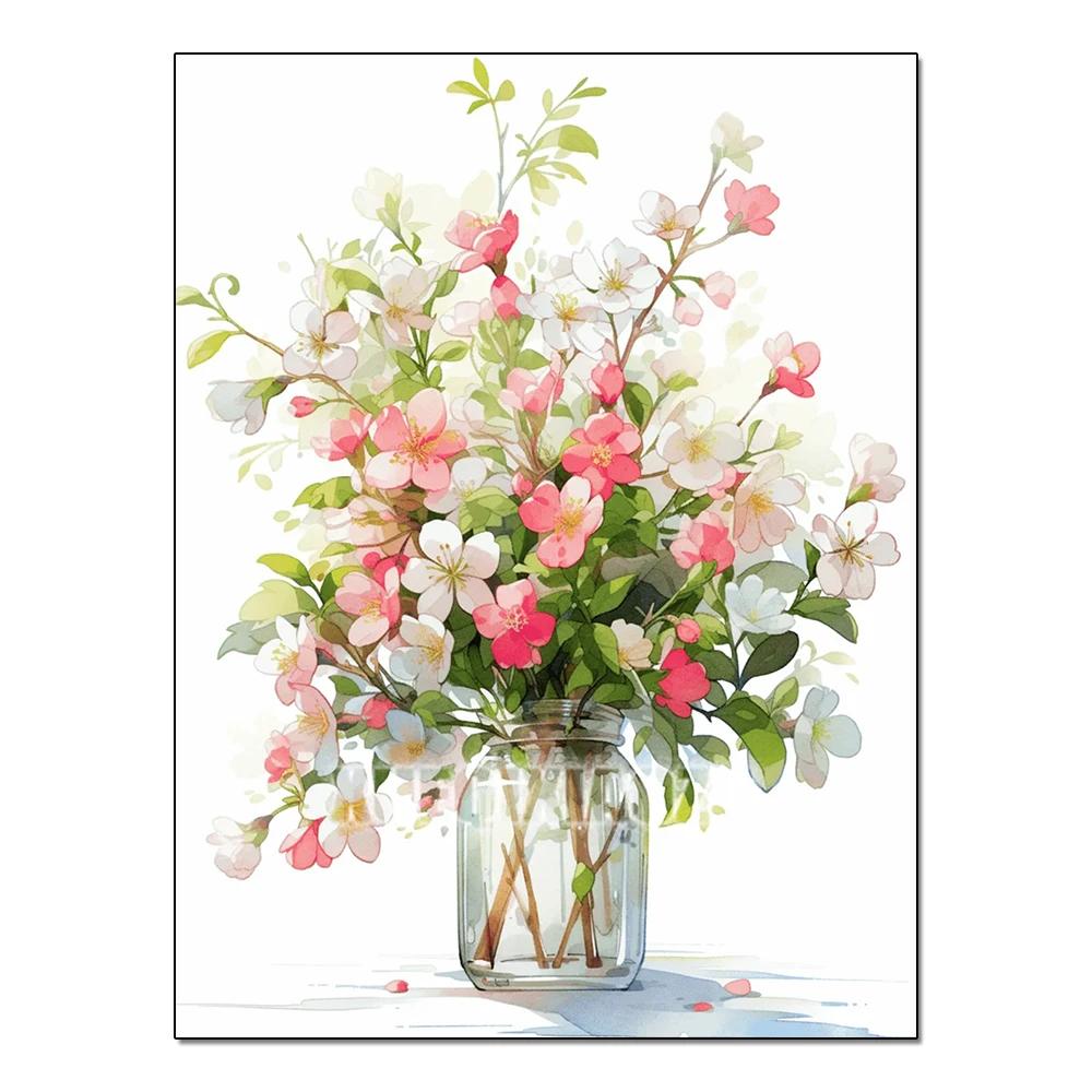 Full Flower Series Diamond Painting Tulip Daisy Diamond Mosaic Embroidery Art Watercolor Picture Handmade Home Decoration Diy