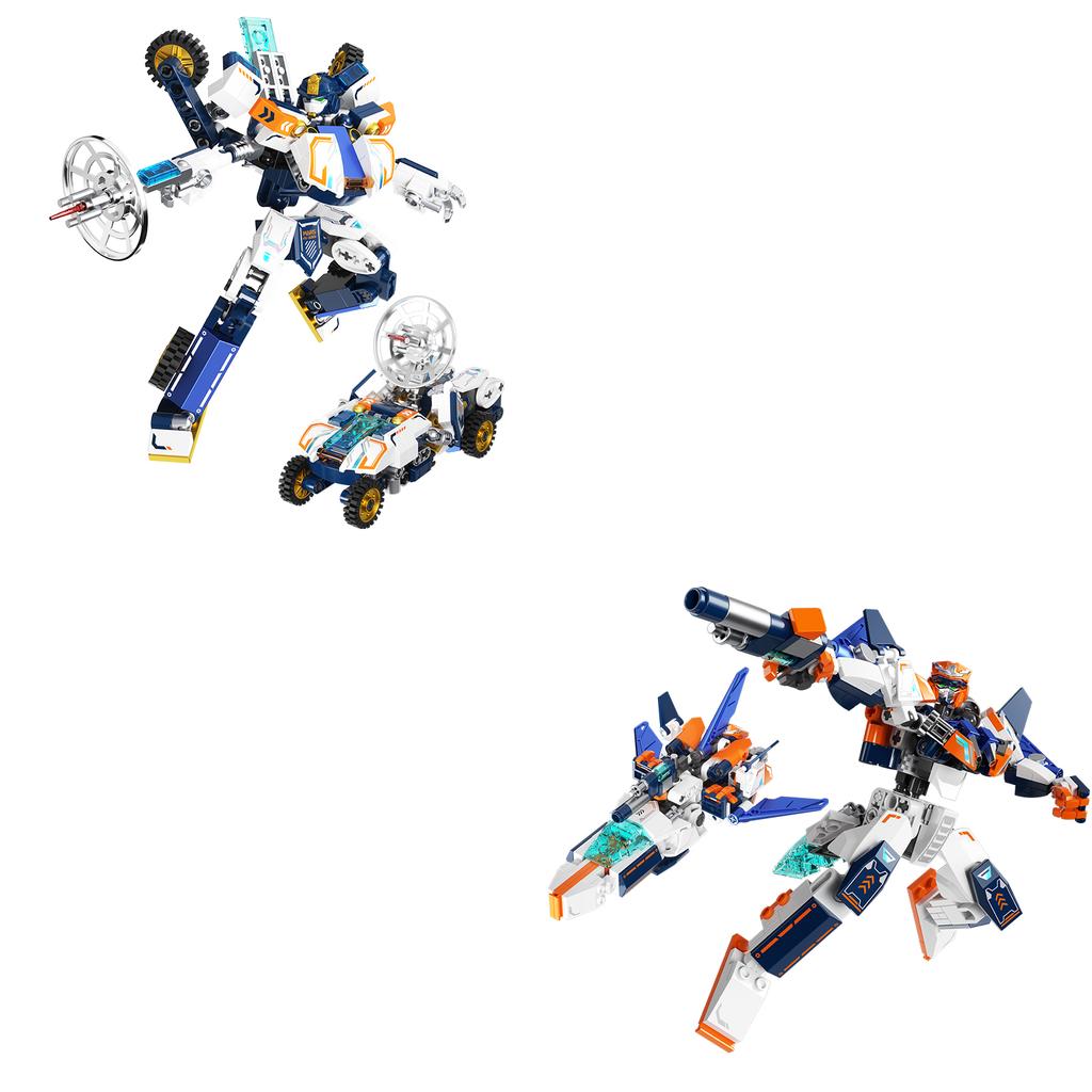 Jaki Aerospace Transforming Mecha Building Blocks Set Robot Model Assembly Toy Desktop Creative Ornament Boy'S Birthday Gift