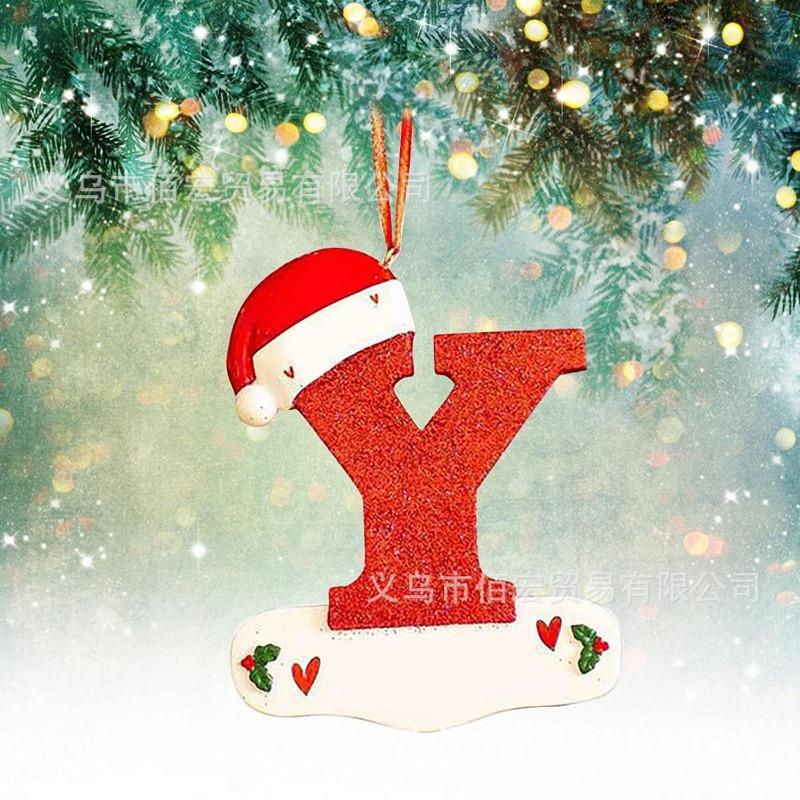 1pc Christmas Tree Decoration for Home 2025 Letter Pendant Pendant Xmas 2026 New Year Decor Ornament Noel supplies accessories