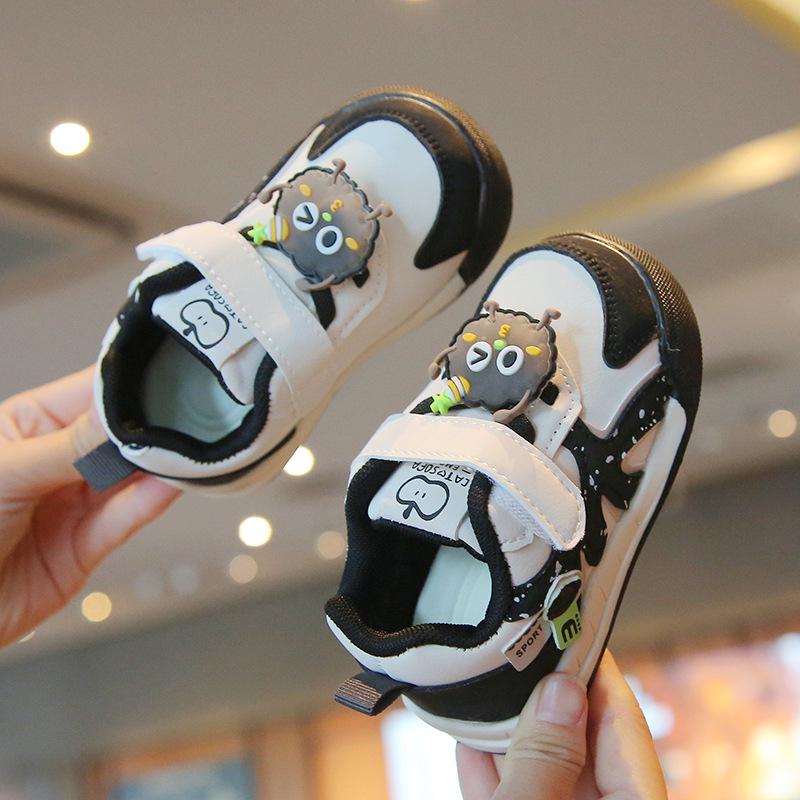 Baby Non-Slip Soft Sole Shoes - Spring/Autumn, Anti-Kick, Magic Tape, Cartoon Design for Boys and Girls
