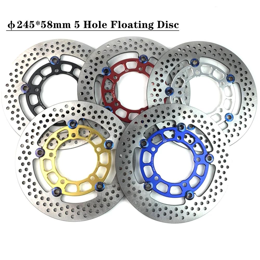 CNC 245mm*58mm 5 Löcher Schwimmende Scheibe Motorrad Bremsscheibe Für Honda Yamaha Roller Aerox Nitro Cygnus-X BWS Zuma RSZ FORCE