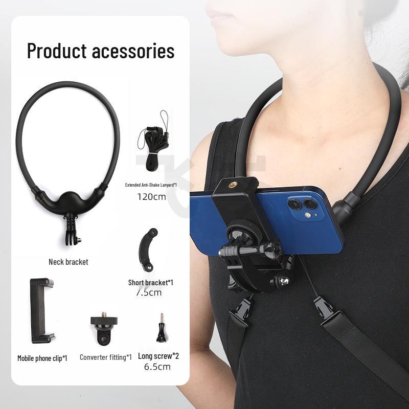 Neck and Chest-Mounted Shooting Stand for First-Person View and Fishing Photography