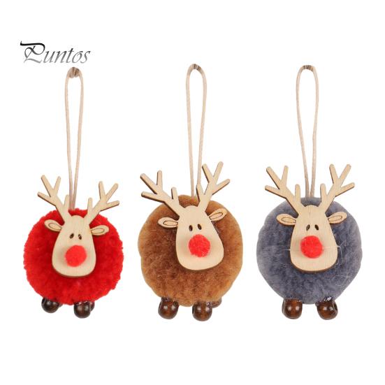 Reusable Christmas Hanging Pendants Felt Elk Ornaments, Cute Fuzzy Pom Reindeer Charming Deer Figurines for Seasonal Decor Pendant, Holiday