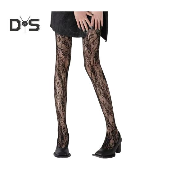 Strumpfhosen für Damen mit ausgehöhltem Rankenblumenmuster, ultradünn, durchsichtig, hohe Elastizität, rutschfest, einfarbig, passender Minirock für Pendler, Dating, Party