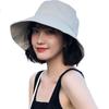 XUEXIMAN Solid Color Fisherman Hat Women Korean Style Versatile Japanese Sun Protection Sunshade Bucket Hat Slim Face Bare Face Hat