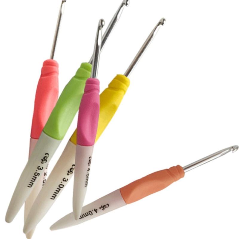 8Pcs Beginner Crochet Hook Ergonomic Crochet Hook Ergonomic Handle Crochet Hook Needle for Crocheting Craft 2.5mm-6mm