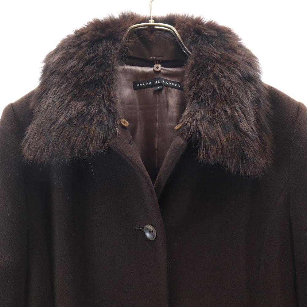 Ralph Lauren Made In Japan Stainless Collar Coat 7 Brown Women Used