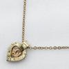 Dior Logo heart Necklace Plated Gold/Rhinestone heart 6.1g Women Used