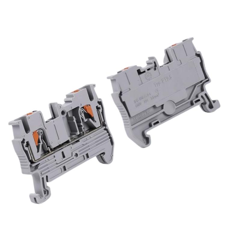 PT2.5 Push-in Terminal Block 1Pcs Anti-corrosion Electrical Cable Connector DIN Rail Type for Outdoor Wiring Projects