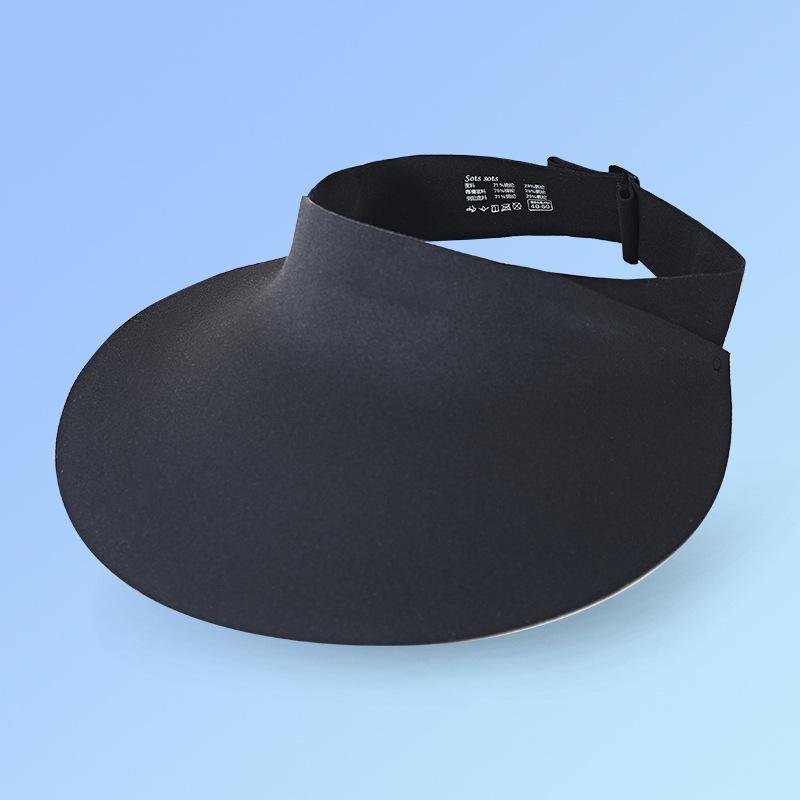 

Бесследная интегрированная шляпа от солнца, женская новая складная шляпа от солнца с открытым верхом для большой окружности головы Adjustable чёрный