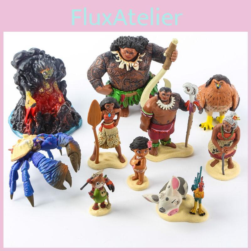 Moana 10pcs Anime Action Figure Toy Dolls Pvc Kids Gift Toys Cake Topper Decor