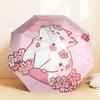 1pc Cherry Blossom Cat Automatic Folding Umbrella 8 Rib Iron Frame,  Suitable for Travel, Daily Use, Birthday, Women & Men Gift c1231073