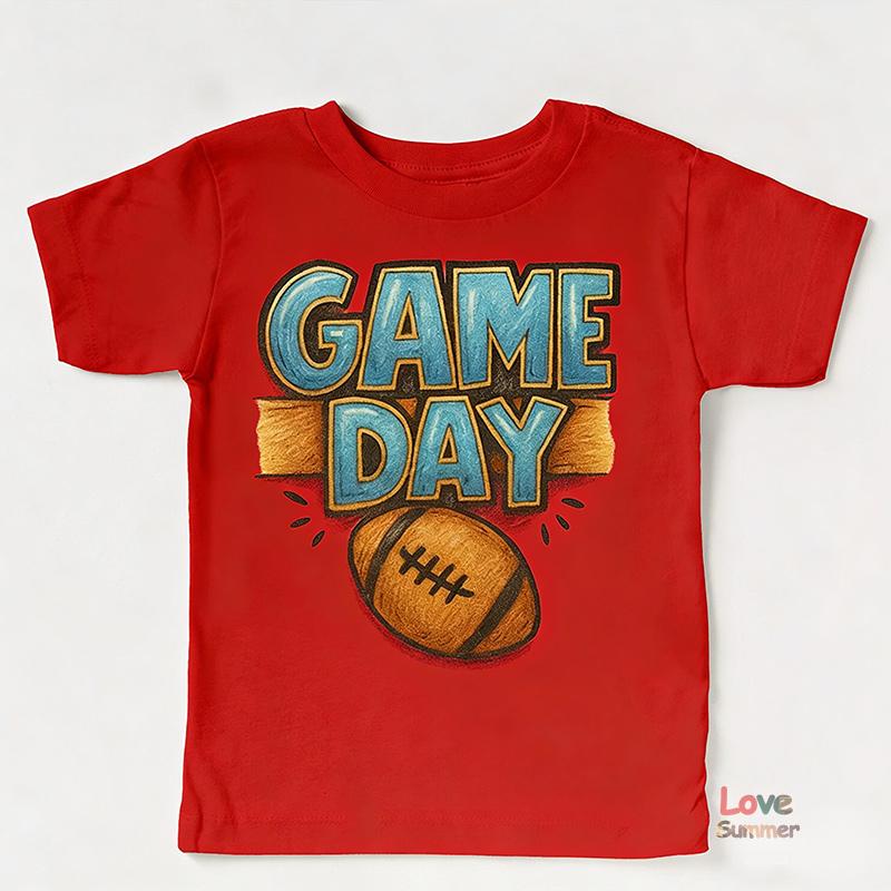 

Kids Football Season Tee Touchdown Game Day Shirt for Boys Girls Short Sleeve 2026 T-Shirt Perfect Gift for Children Aged 4-14 160