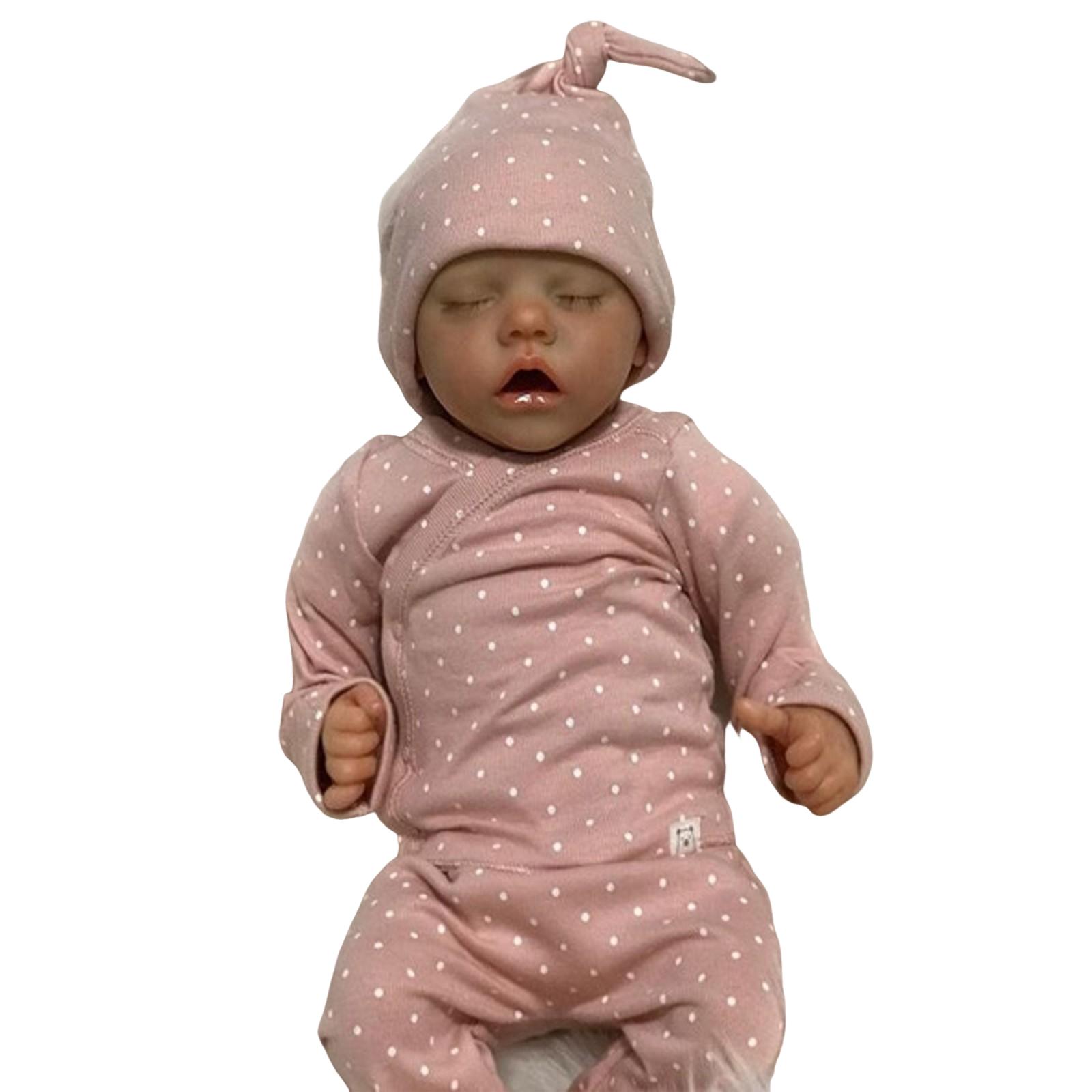 

45cm Full Body Silicone Realistic Baby Doll Girl Lifelike Newborn Baby Doll Soft Vinyl Body Infant Doll for Collectors and Role Play One Size розовый