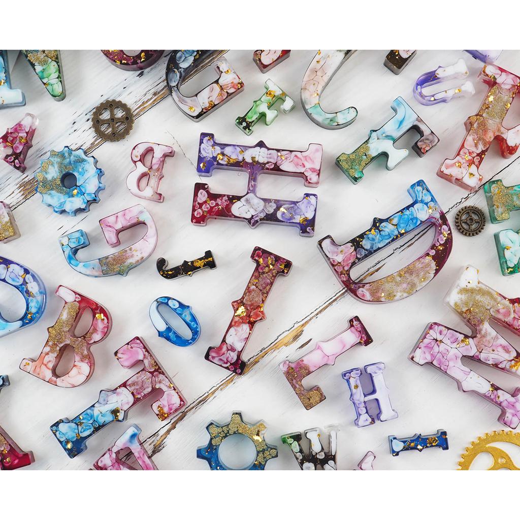 Glossy Silicone Resin Molds English Alphabets Earrings Mold DIY Keychain Pendant Jewelry Epoxy Resin Crafting Mold