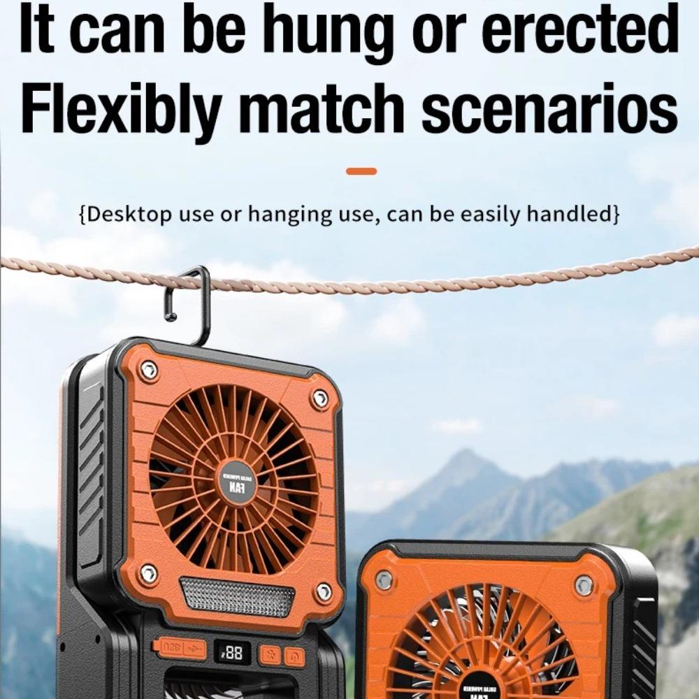 Outdoor camping fan portable USB tent lighting LED multifunctional Amazon camping solar electric fan