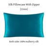 22 Momme Silk Zipper Pillowcase 1pc 100% Nature Mulberry Silk Muticolor Pillow Case For Healthy Standard Queen King