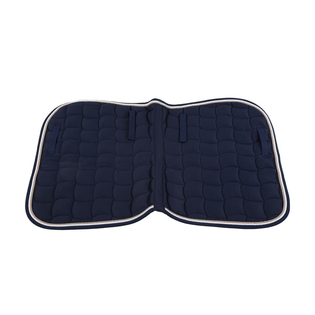 Saddle Pad Soft Breathable All Purpose Double Rope Saddle Pad with Hand Strap and Girth for HorsesDark Blue