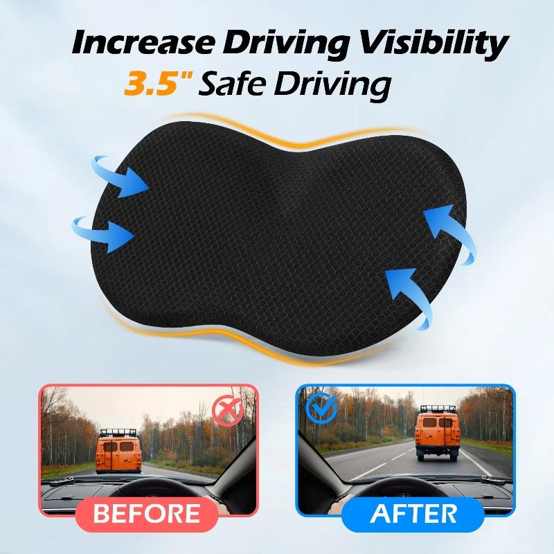 Memory Foam Wedge Seat Cushion for Car & Truck Driver, Ergonomic Pain Relief Pad for Sciatica, Tailbone & Back Support, Black