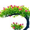 Falsk Bonsai Romantisk Ingen vanning Plast Vakker kunstig blomst Bonsai med Pot Garden Supplies