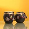 Warli Hand-Painted Tribal Pot Faces Living Room Home Decorative Terracotta Pots Showpiece Flower Pots Set of 2)