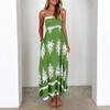Women's Fashion Printed Summer Beach Dress Strap Bohemian Long Dress