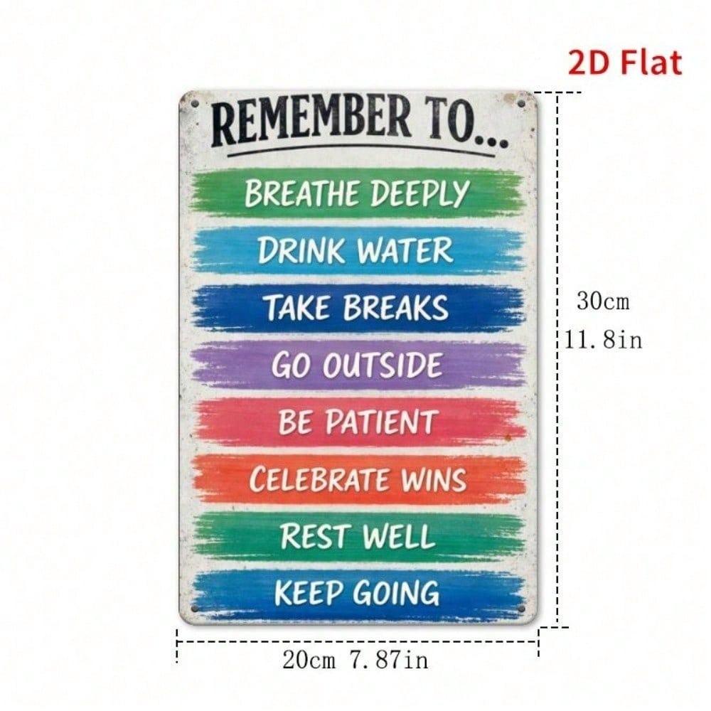 Vintage Relax Metal Sign Mindfulness Wall Art Calming Plaque Home Bedroom Decor