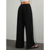 Women's Striped Wide Leg Pants Pinstripe Drawstring Elastic Waist Pants Casual