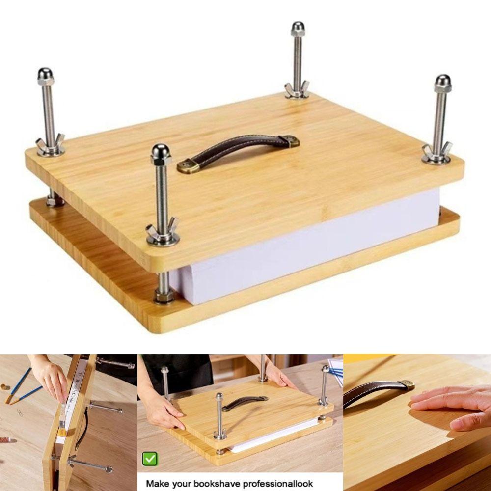With Ergonomic Handle Book Binding Kits Bamboo Wood Book Press  for Beginners Bookbinding Supplies