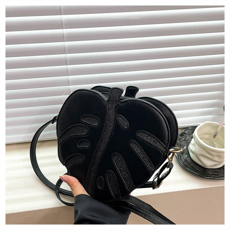 

New leaf indentation premium commuter shoulder bag women s mini personalized summer retro versatile casual messenger bag чорний
