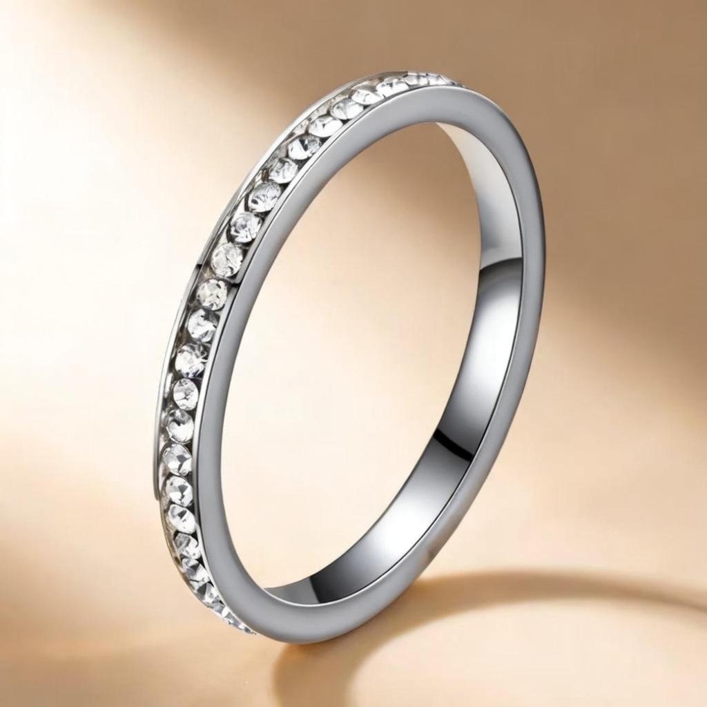 Luxe Dames RVS Ring: Elektrogeplateerd titanium, vervaagt niet, veelzijdig ontwerp