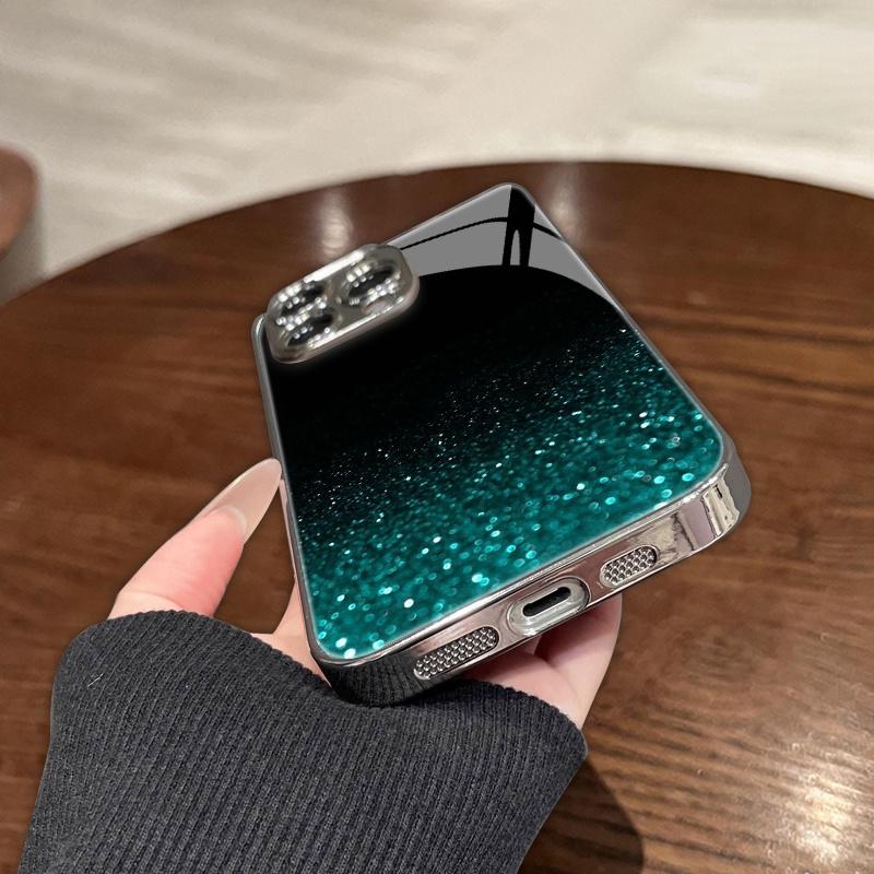 Electroplated glass phone case, suitable for iphone 17, 16, 15, 14, 13, 12, 11pm Pro Plus and other phone models.