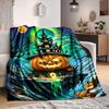 1Pc Halloween Night Castle Flannel Blanket, Soft And Comfortable, Casual Warm, Camping Travel, Christmas, Halloween Xmas Gift. G117