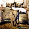 Set copripiumino colorato con elefante dei cartoni animati, per letto king size e queen size, per bambini, ragazzi e ragazze, set di biancheria da letto con simpatici animali selvatici