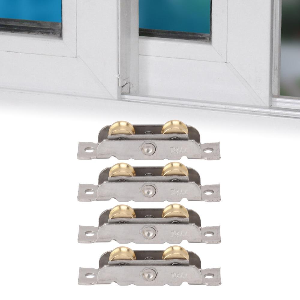 4PCS Stainless Steel Sliding Patio Door Roller Assembly Concave Wheel Roller  Office Use