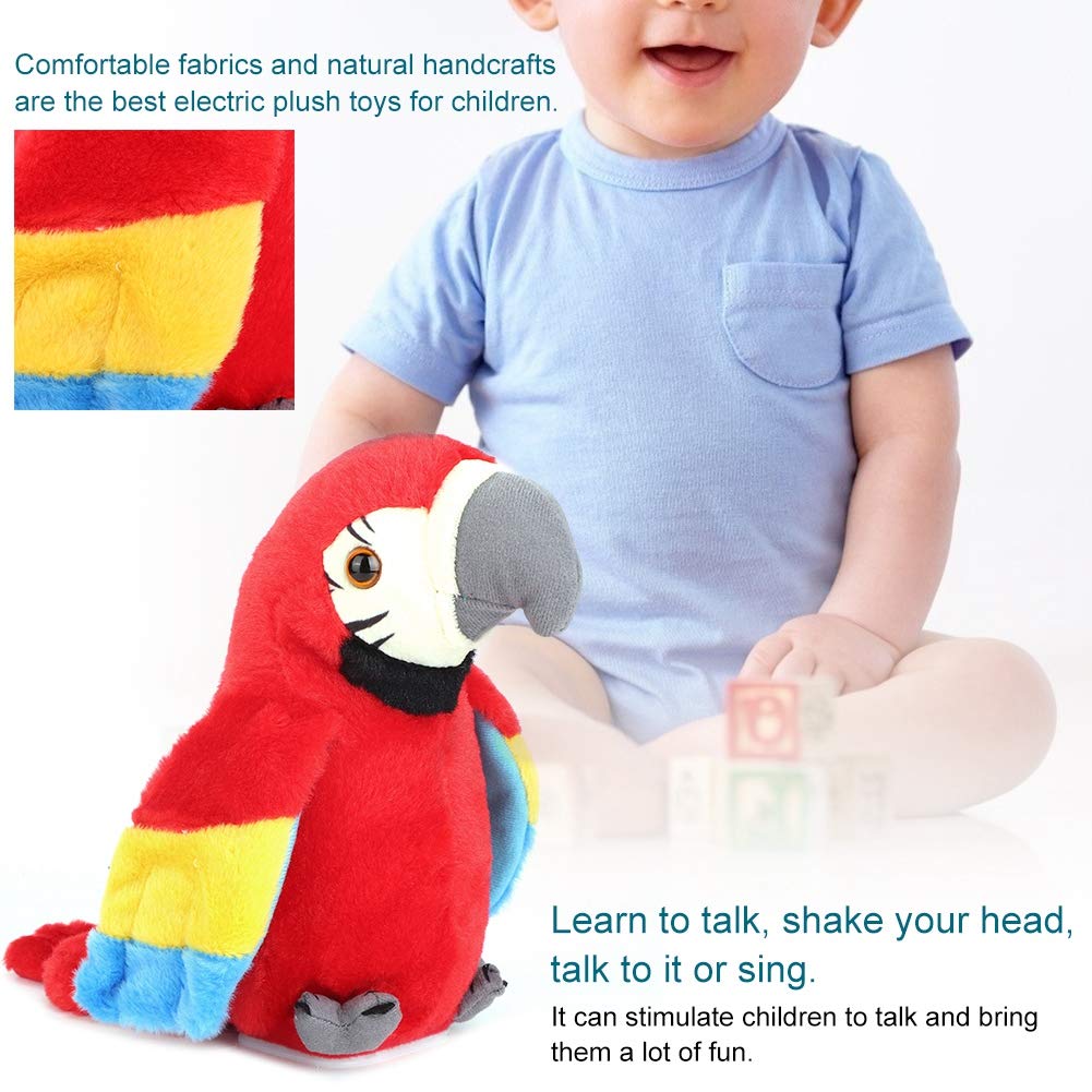 Talking Plush Toy, Talking Parrot, Robotic Bird, Pet Robot, Talking Bird Plush Toy with Recording Function, Cute Doll Toy, Educational Toy, Birthday,