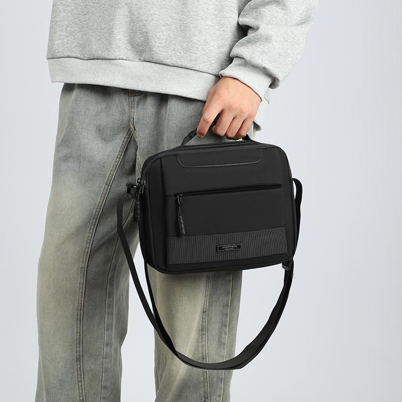Durable Crossbody Bag Men's Large Capacity Water-Repellent Shoulder Bag Commuter Business Handbag