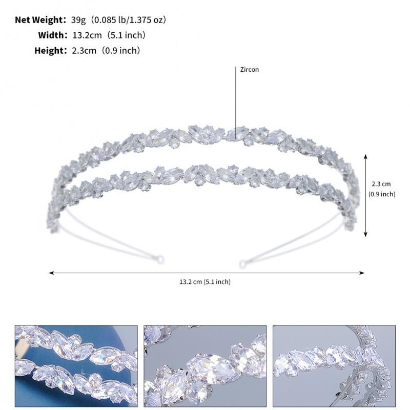 

Korean-style Double-layer Zircon Headband Women s All-matching High-end Prom Wedding Hair Accessories Bride s Press Crystal Grotto